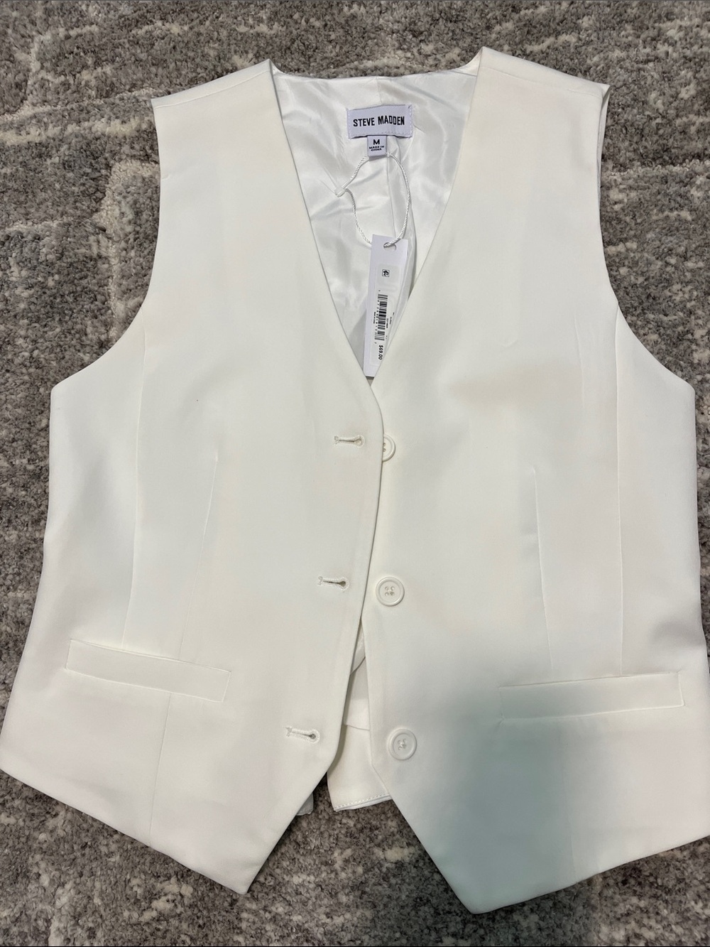 Steve Madden women’s White Dress Vest - Sleek Button Front